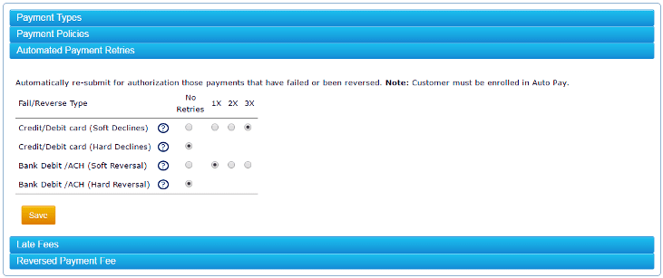 The Automated Payment Retries feature allows you to automatically resend your failed payments